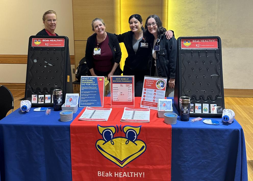 Staff from Watkins Health Center at their table